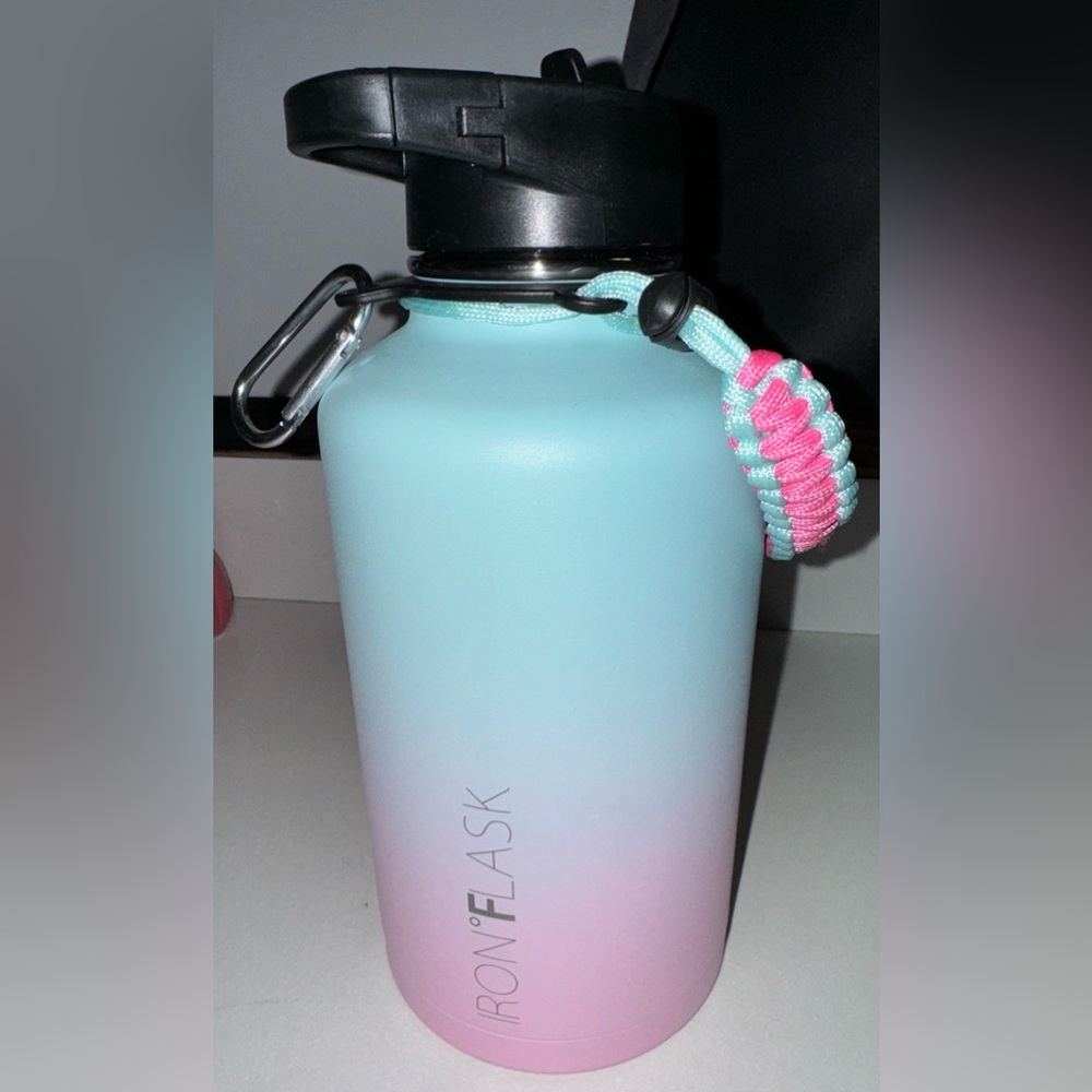 IRON FLASK 64 Oz Stainless Steel Double Walled Metal Canteen - Bubble Gum, 64 Oz